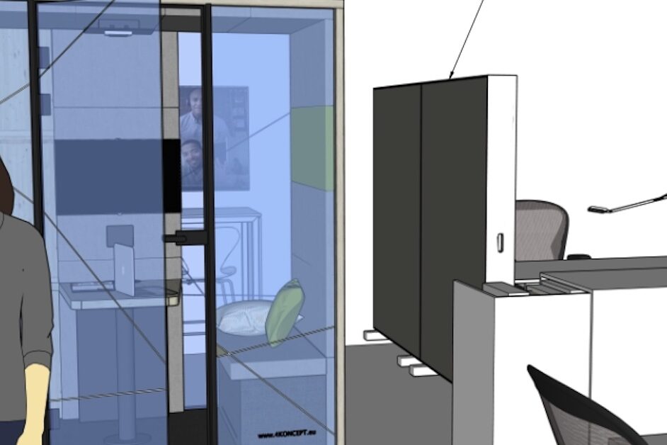 Tydelig zonering mellem koncentrationsarbejde, samarbejde og uformel dialog